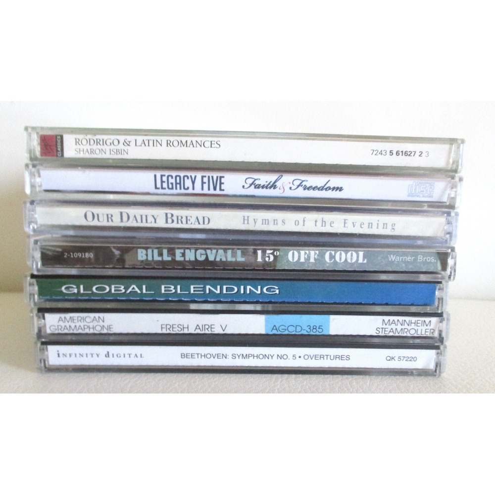 Lot of 7 CDs Mixed Genre Classicl Comedy Christian Mannheim Steamroller Beethovn